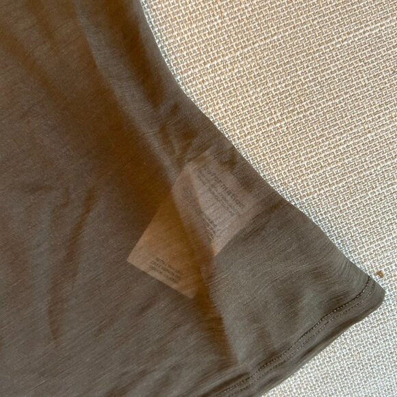 NEW Reformation Belle Knit Sheer Top Small Dark Olive - Picture 7 of 8
